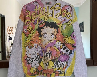 Vintage 90s Betty Boop Sweatshirt Full Print Large Size