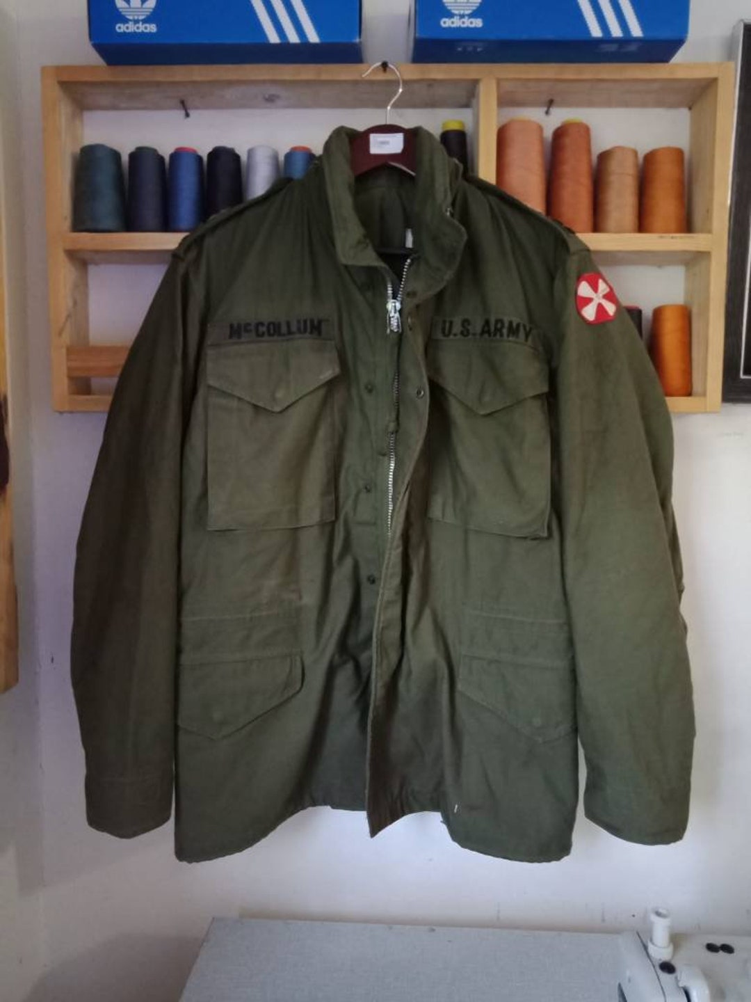 Vintage 60s M-65 Filid Jacket Green Army Military Vintage