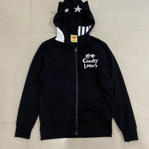 Rare Super Lover Cheeky Lovers Tokyo London Ziper Hoodie Medium Size