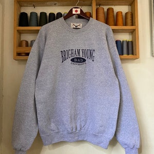 Rare BrighamnYong Dad University Sweatshirt Large Size Jumper Embroidery Big Logo Jumper