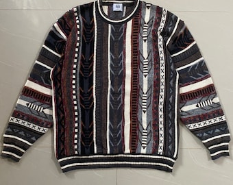 トップス Modigliani 90s Vintage 3D Knit Vintage Modigliani Knit Sweater Large Size - Etsy