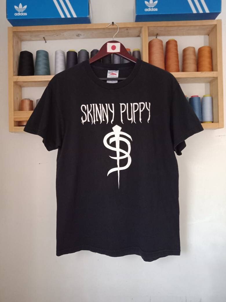 SKINNY PUPPY バンドTシャツ 90s vintage Skinny Puppy Band Remission Retro 90s Style Black 2 Sided T