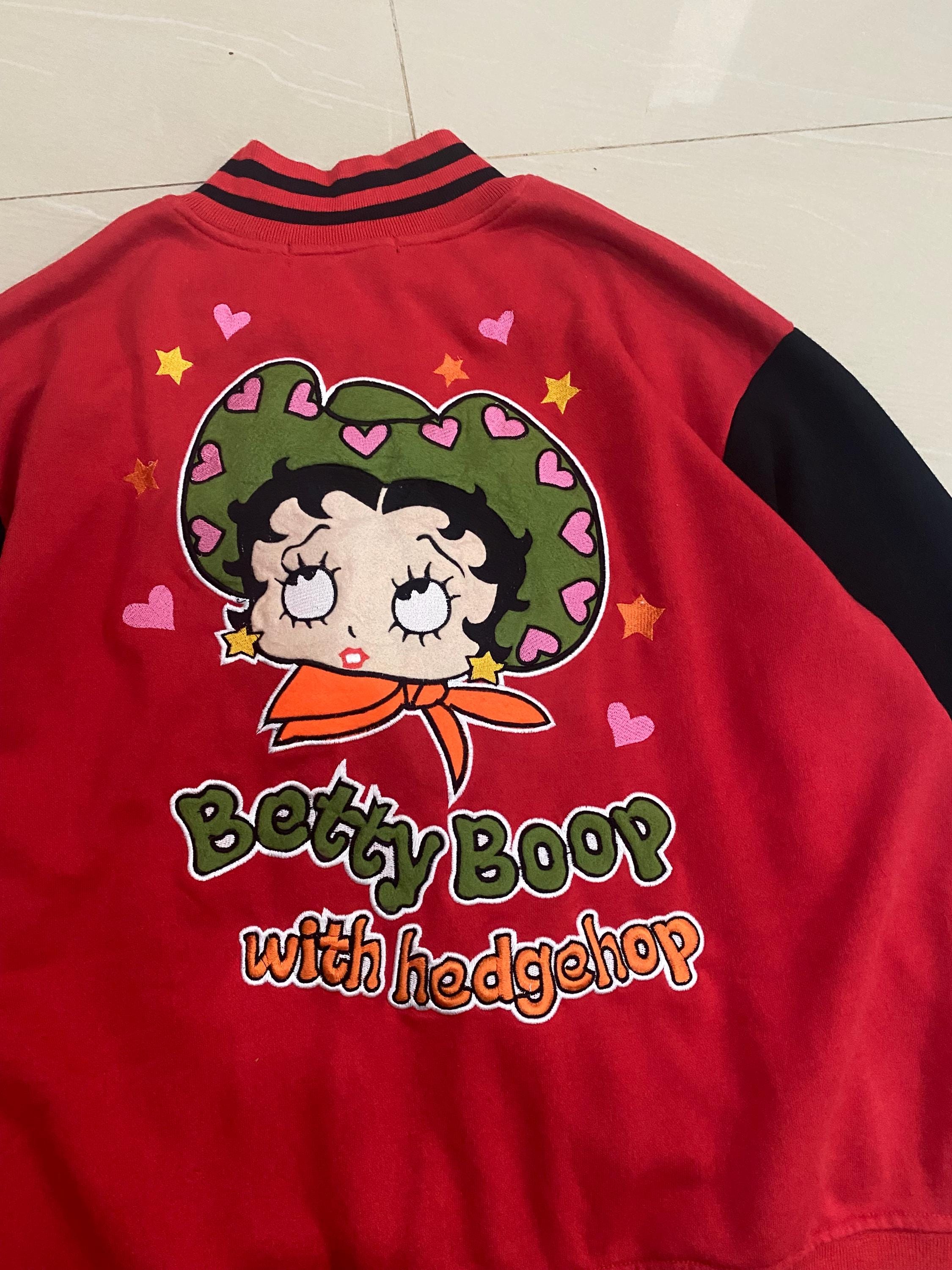 Vintage Y2k Betty Boop With Hedgehop Ziper Jacket Large Size