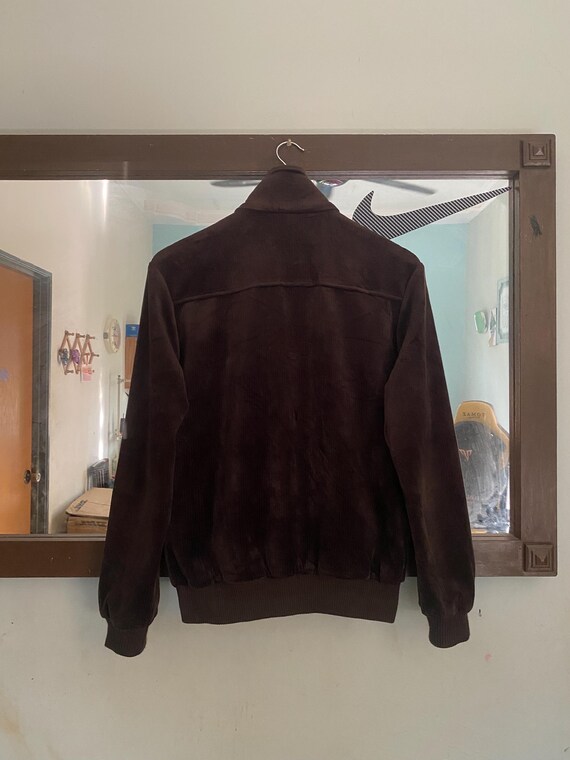 Vintage 80s Adidas Velvet Ziper Jacket L Size 5 Brown Jacket - Etsy