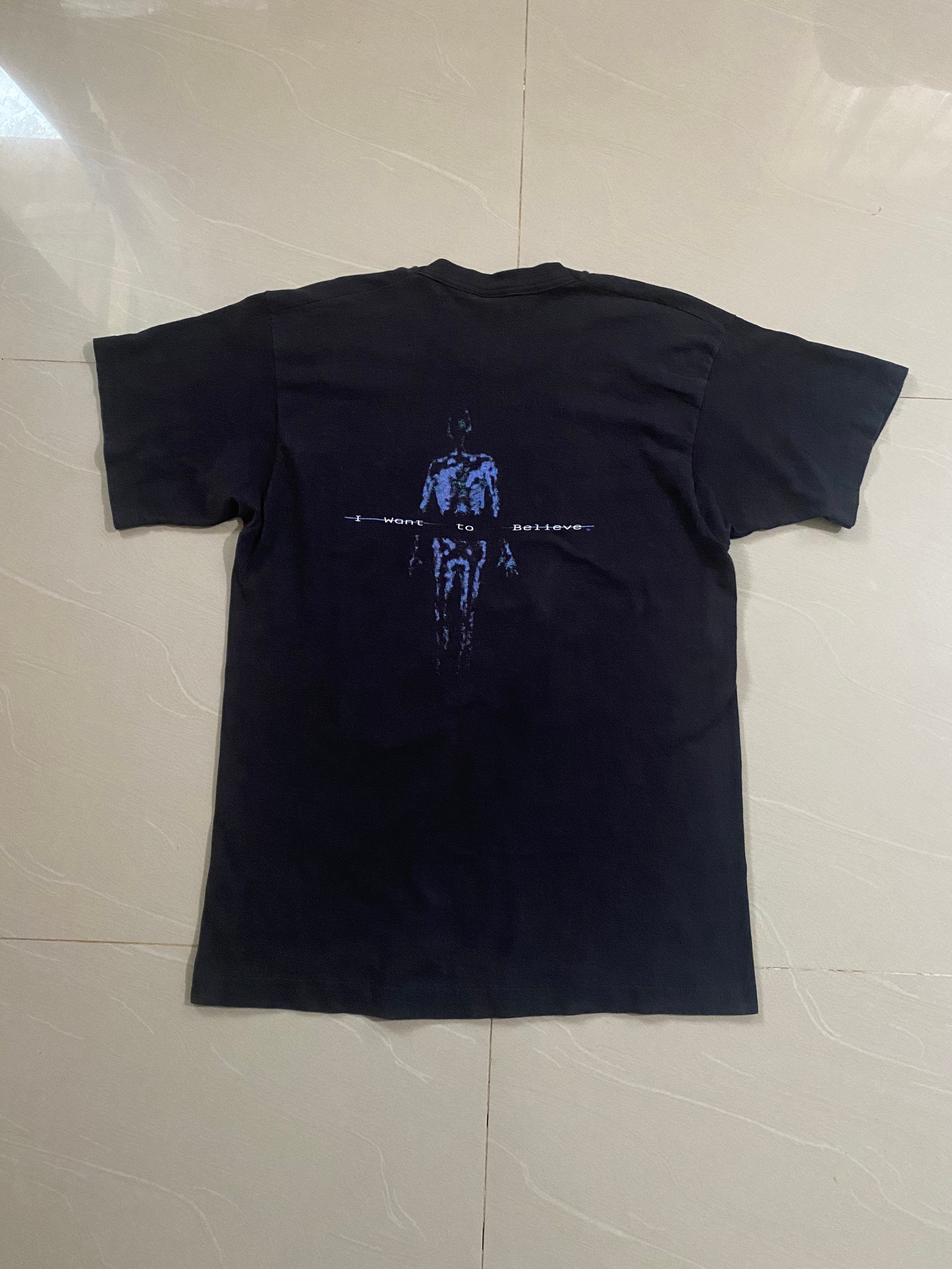 Vintage 90s Movie the X Files I Want to Believe 1995 Rare Tshirt 