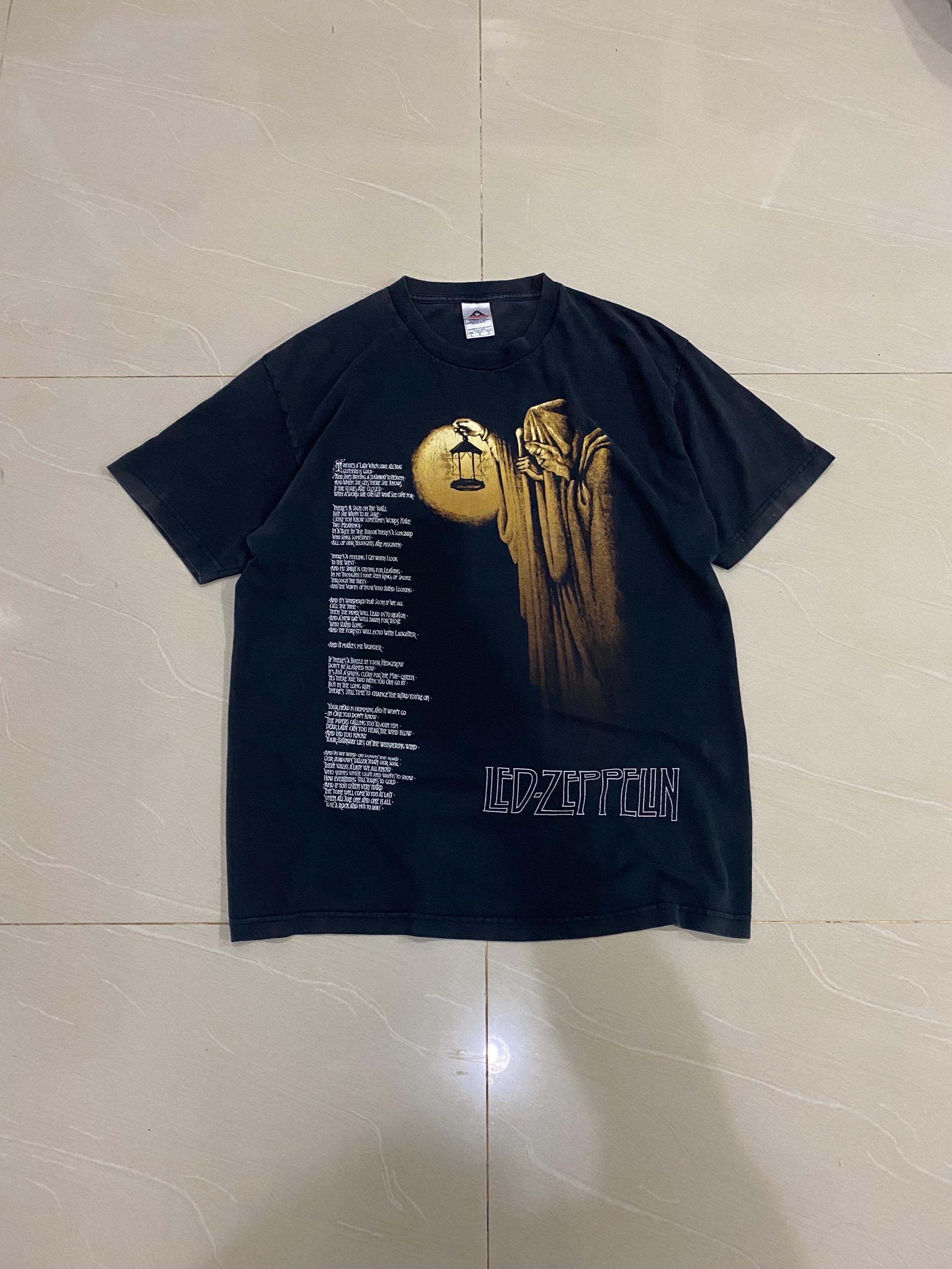 レッド・ツェッペリン 階段 ヴィンテージ Tシャツ 90s 当時物 脇無 丸胴 レッド ツェッペリン【LED ZEPPELIN】ヴィンテージ T シャツ【STAIRWAY