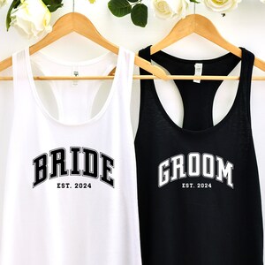 bride and groom tank tops