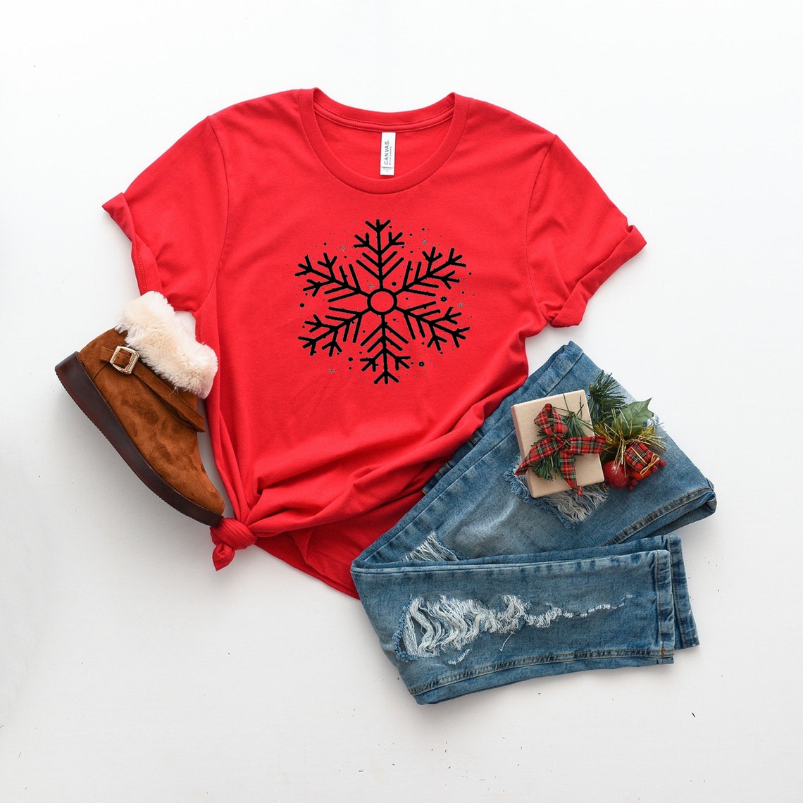 Snowflake Shirt Christmas T-Shirt Christmas Shirts Holiday | Etsy