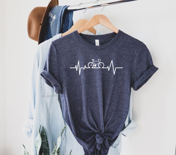 Bicycle T-Shirt - Heartbeat Cycling - Rider - Bike Lovers Bicycle T-Shirt - Heartbeat Cycling - Rider - Bike Lovers