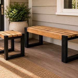 2x4 Outdoor Bench & Side Table Plans Bundle | DIY Patio Furniture