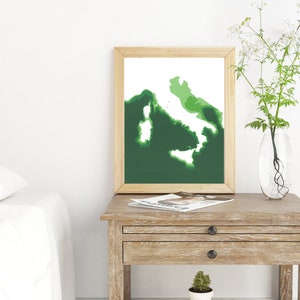 Italia 8 "x 10" Mapa de cartografía de corte en papel / Arte de la pared / Póster / Impresión / Arte del mapa / Decoración de la pared