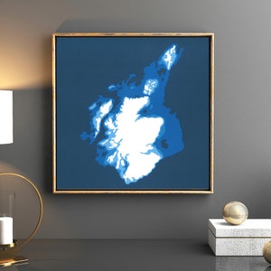 Schottland 12 "x12" Papercut Cardtographie Karte | Wandkunst | Poster | Drucken | Landkarte Kunst | Wanddekoration