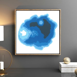 Crater Lake, Utah, carte de 12 x 12 po. en carton découpé | Art mural | affiche | Imprimer | Art de la carte | Décoration murale