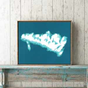 de l'île Manitoulin 20 x 10 po. Carte en papier découpé | Art mural | affiche | Imprimer | Art de la carte | Décoration murale