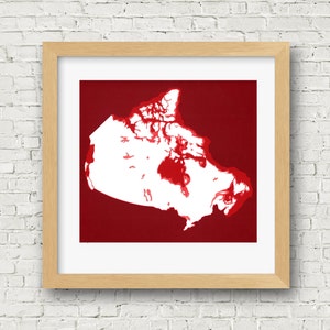 Canada 12"x12" Papercut Cardtography Map | Wall Art | Poster | Print | Map Art | Wall Decor