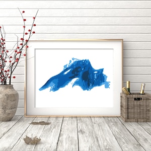 du lac Supérieur, 9 x 12 po. Carte cartographiée en papier découpé | Art mural | affiche | Imprimer | Art de la carte | Décoration murale