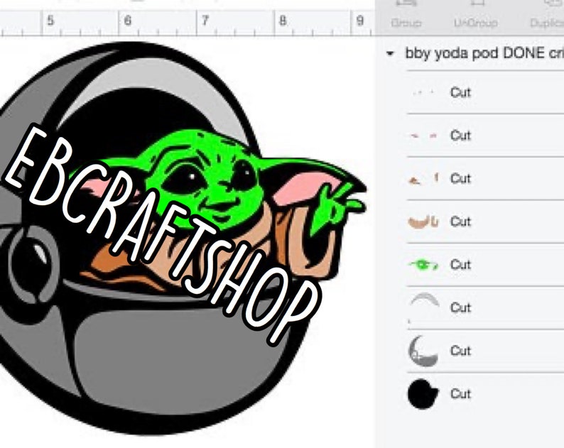 Baby Yoda Pod SVG COLOR and B&W Etsy