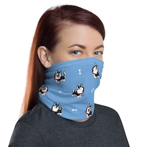Husky Face Covering, Husky Neck Gaiter, Lazy Husky, Husky Gift, Husky Lover, Cute Husky, Funny Husky, Husky dog