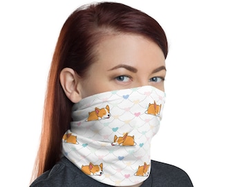 Corgi Face Covering, Corgi Neck Gaiter, Lazy Corgi, Corgi Gift, Corgi Lover, Cute Corgi, Funny Corgi, Corgi dog