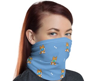 Corgi Face Covering, Corgi Neck Gaiter, Masked Corgi, Corgi Gift, Corgi Lover, Cute Corgi, Funny Corgi, Corgi dog