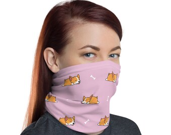 Corgi Face Covering, Corgi Neck Gaiter, Lazy Corgi, Corgi Gift, Corgi Lover, Cute Corgi, Funny Corgi, Corgi dog, corgi mom