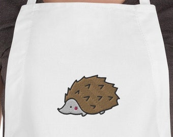 Bestickte Igel Schürze, Igel Liebhaber, Igel Geschenk, Süßer Igel, Lustiger Igel, Tierschürze, Hundeschürze, kawaii, Kochgeschenk