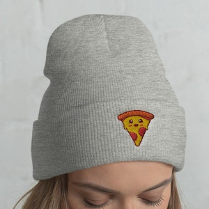 Cuffed Pizza Beanie, Pizza lover, Pizza gift, Pizza hat, Cute Pizza, Funny Pizza, Pizza winter, christmas gift, kawaii