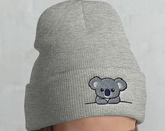 Cuffed Koala Beanie, Koala hat, Koala lover, Koala gift, Cute Koala, Funny Koala, Koala winter, kawaii, Koala mama