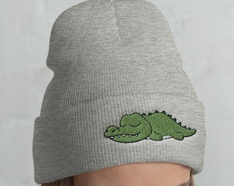 Cuffed Crocodile Beanie, Crocodile lover, Crocodile gift, Crocodile hat, Cute Crocodile, Funny Crocodile, winter, christmas gift, kawaii