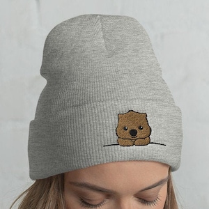 Cuffed Wombat Beanie, Wombat hat, Wombat lover, Wombat gift, Cute Wombat, Funny Wombat, Wombat winter, kawaii, Wombat mama