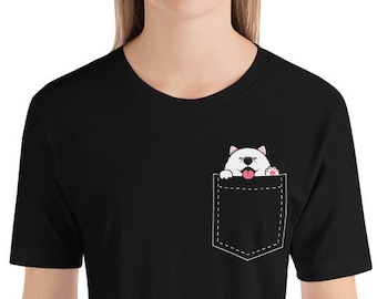 Samoyed in Pocket T-Shirt, Samoyed T-Shirt, Samoyed lover, Samoyed gift, Cute Samoyed, Funny Samoyed, kawaii, Samoyed mama, Samoyed tee