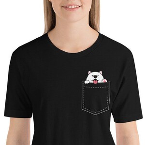 Samoyed in Pocket T-Shirt, Samoyed T-Shirt, Samoyed lover, Samoyed gift, Cute Samoyed, Funny Samoyed, kawaii, Samoyed mama, Samoyed tee