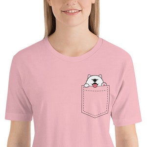 Samoyed in Pocket T-Shirt, Samoyed T-Shirt, Samoyed lover, Samoyed gift, Cute Samoyed, Funny Samoyed, kawaii, Samoyed mama, Samoyed tee