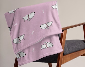 Bull Terrier Throw Blanket, Bull Terrier blanket, Bull Terrier lover, Bull Terrier gift, Cute Bull Terrier, Funny Bull Terrier, Kawaii