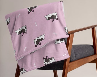 French Bulldog Throw Blanket, Frenchie blanket, Dog Blanket, Bulldog lover, Bulldog gift, Cute bulldog, Funny bulldog, Kawaii