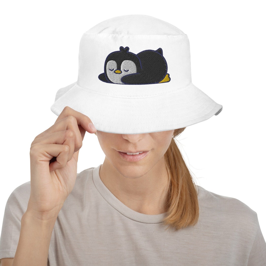 Lazy Penguin Bucket Hat, Penguin Hat, Penguin Lover, Penguin Gift, Cute