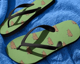 Sleeping Pit bull Flip-Flops, Pit bull gift, Lazy pit bull, Cute pit bull, Funny pit bull, Pit bull lover, pit bull dog, pit bull sandals