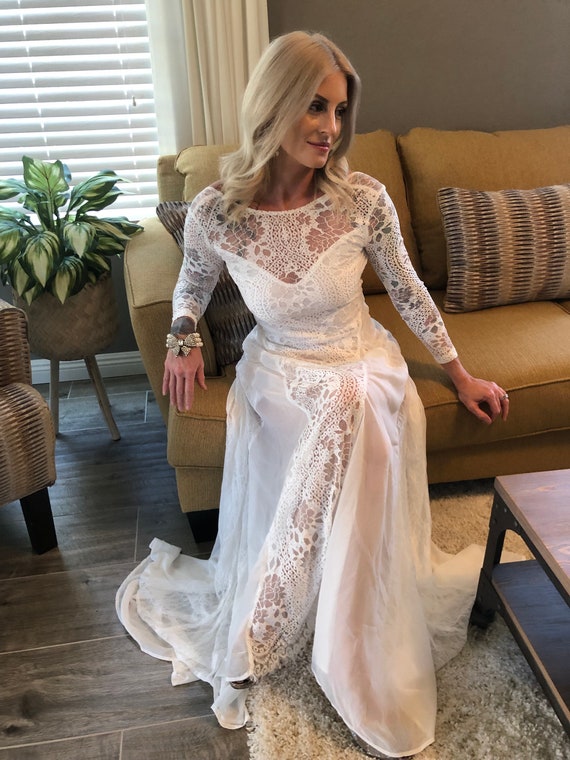 Classic Boho Weddings White Dress Wedding Reception Sexy Low Etsy