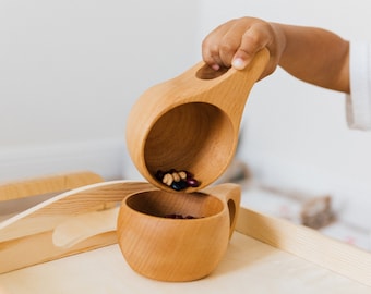 Wooden Pouring Set Cups Montessori
