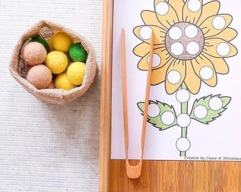Wooden Tong Tweezer Clamp Fine Motor Montessori Waldorf Reggio Emilia Toddler Preschool Kids Tool