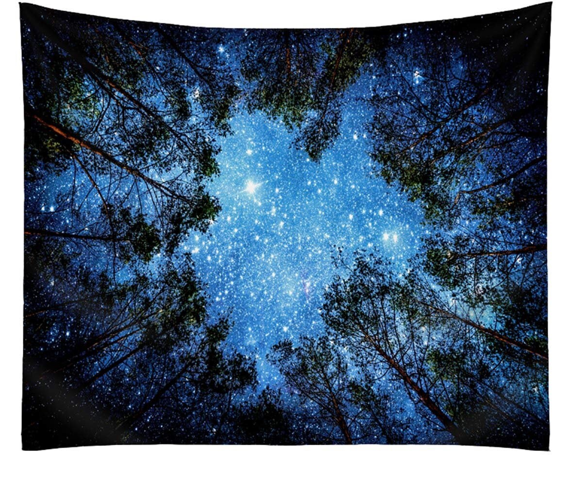 Forest Sky Tapestry Large and comes with hanging hooks