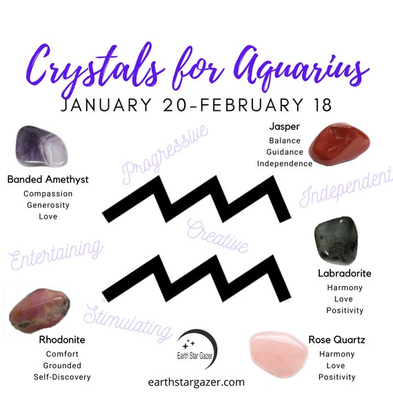Aquarius Birthstone Crystal Set | Etsy