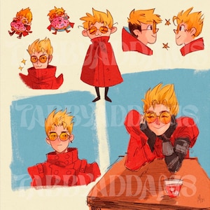 Vash Sketch Square Print