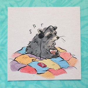 Chillin Raccoon Print