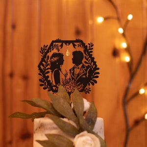 Wedding Cake Topper, silhouette vintage inspired image 3