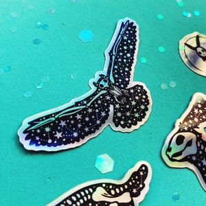 Celestial Creatures Holographic Animal Skeleton Sticker Pack Owl Only