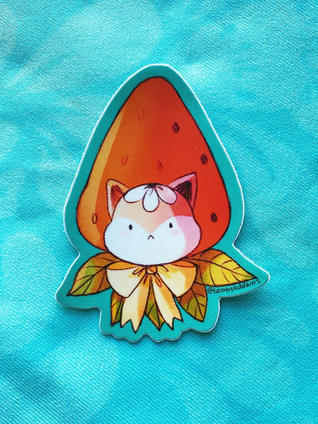 Stawberry Cat Vinyl Sticker, 3