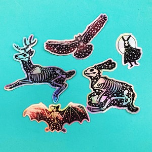 Celestial Creatures Holographic Animal Skeleton Sticker Pack image 2