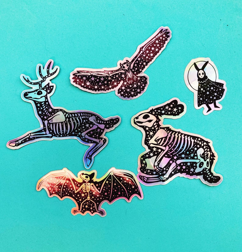 Celestial Creatures Holographic Animal Skeleton Sticker Pack image 2