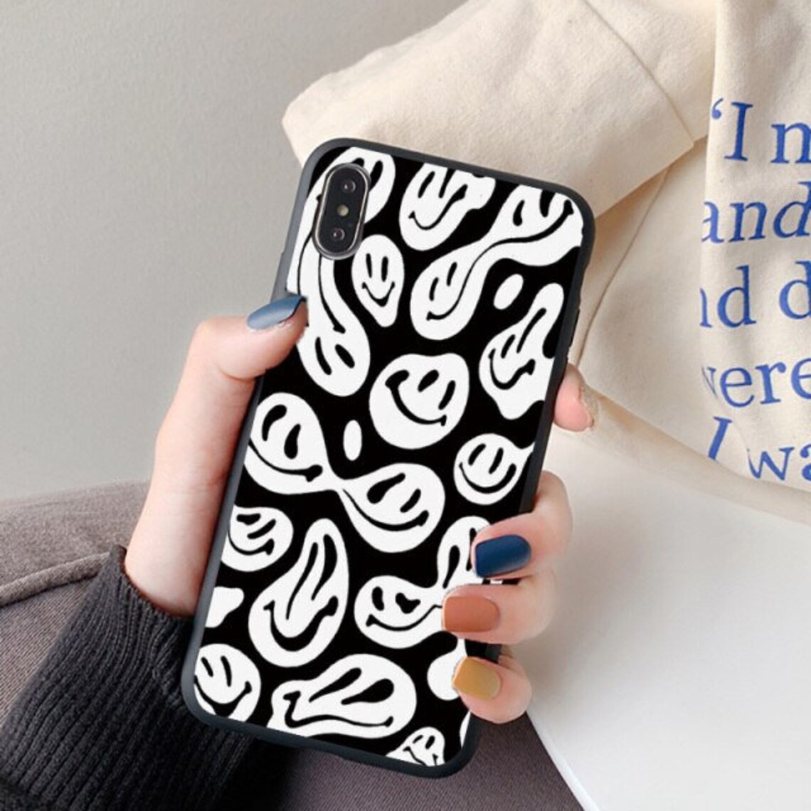Bubbly Smiley Face Phone Case for iPhone X XR XS Max 12 mini Etsy